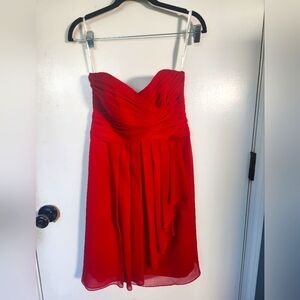 David’s bridal red strapless dress size 2
